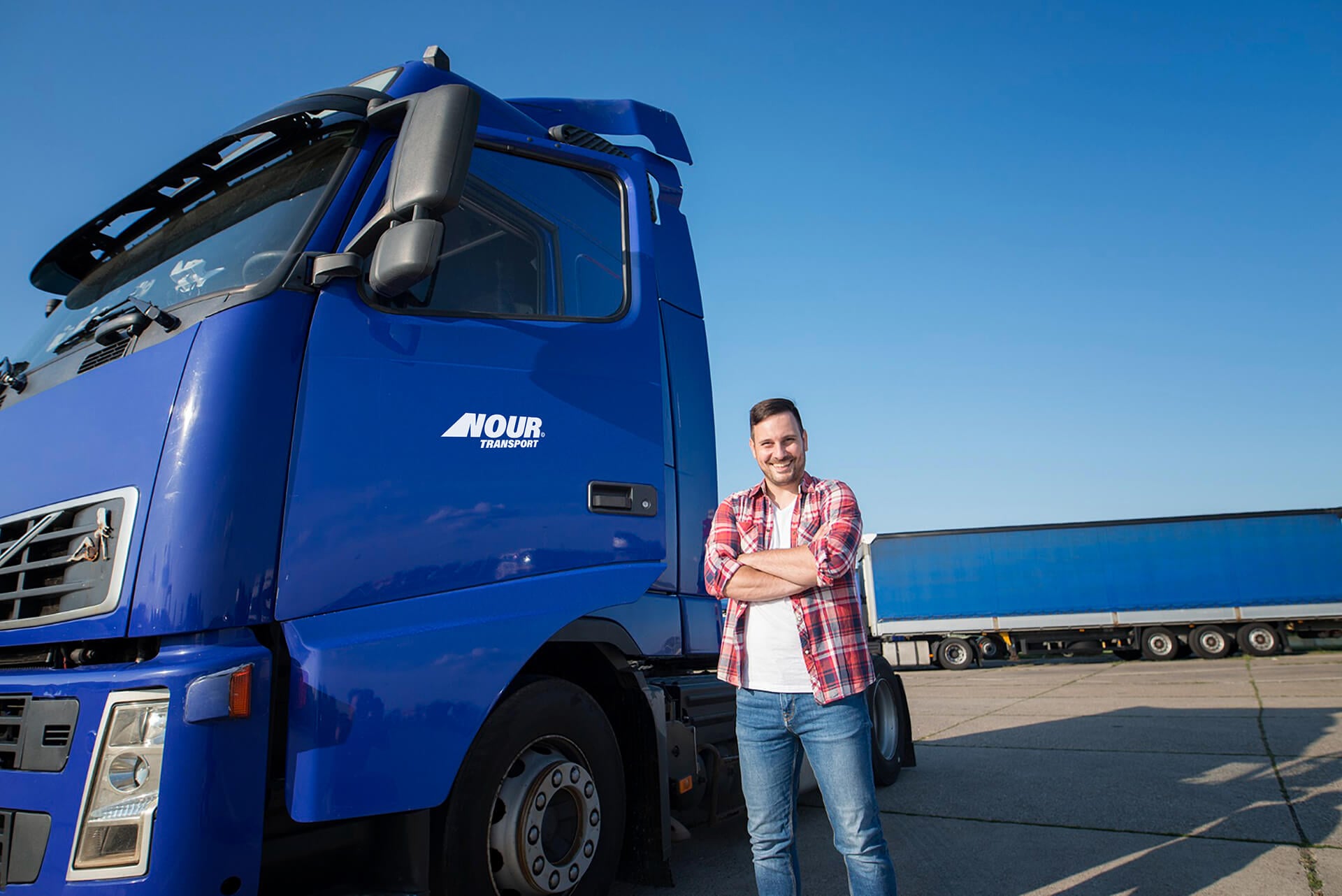 Nour Transport refrigerated fleet at the yard