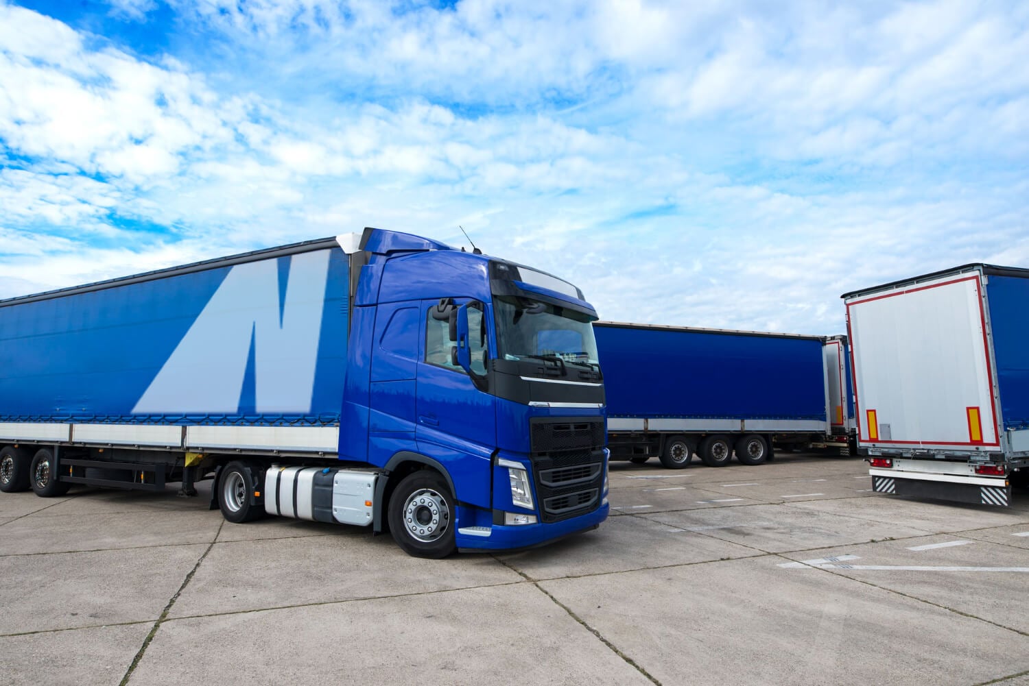 Trailers staged for loading