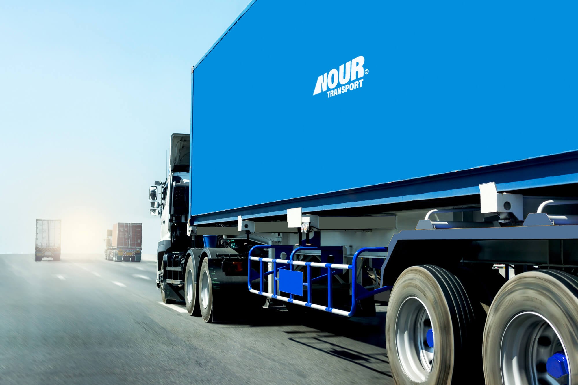 Heavy-duty trailer with branded NOUR livery